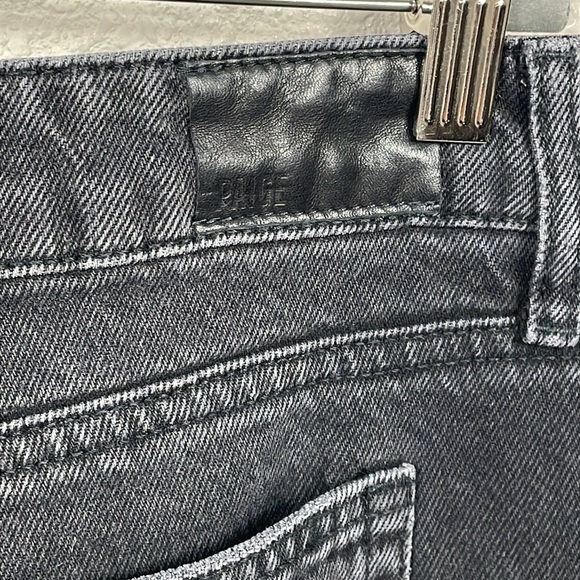New Paige Sonja Angled Pockets Jeans Black Magnet Distressed Denim Sz 31 - Picture 7 of 14